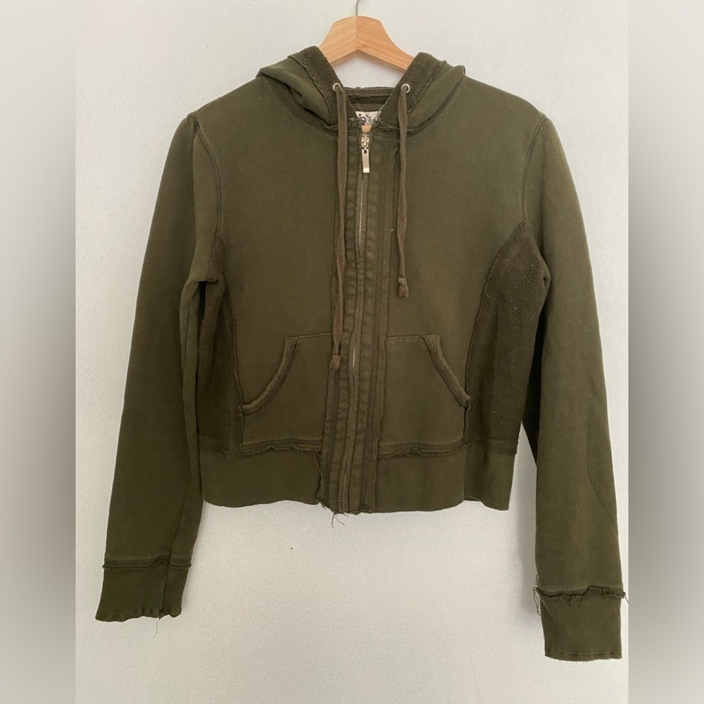 HOUSE OF FREEDOM GREEN ZIP UP HOODIE Girls Size Large